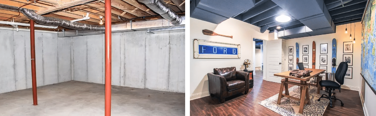 Basement Remodel Before and After- 10 Best Examples