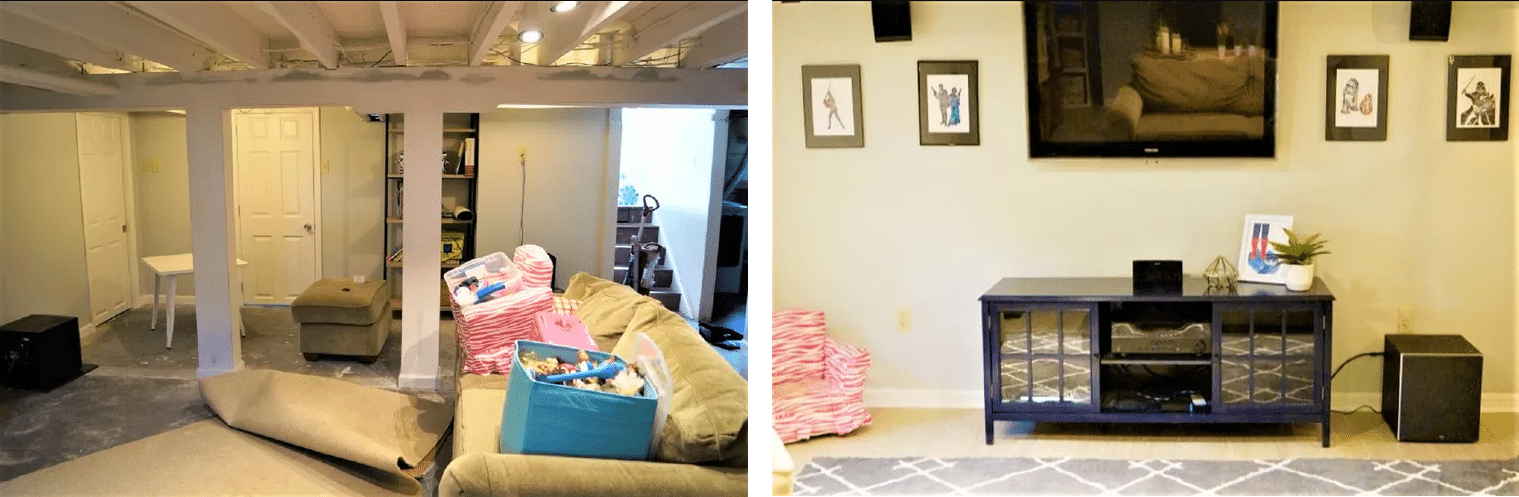 Basement Remodel Before and After- 10 Best Examples